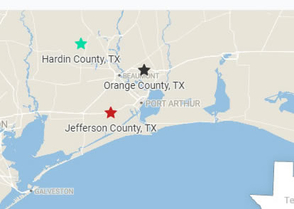 Map of Southeast Texas